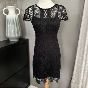 ZARA Black Lace Overlay Dress. XS.